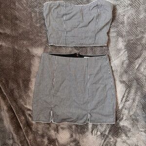 Full Tilt Black and White Gingham Mini Skirt